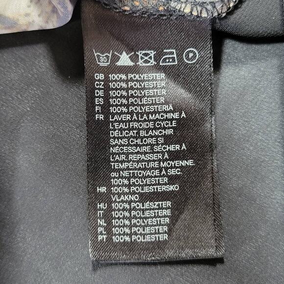 Divided By H&M Brown Shirt Sheer Blouse Leopard Print Short Cap Sleeves Womens 4 - Picture 4 of 8